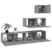 Set de muebles para TV 4 pzas madera contrachapada gris Sonoma