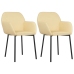 Sillas de comedor 2 unidades terciopelo crema
