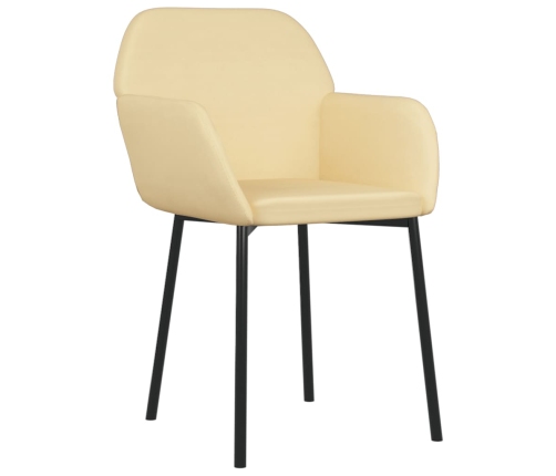 Sillas de comedor 2 unidades terciopelo crema