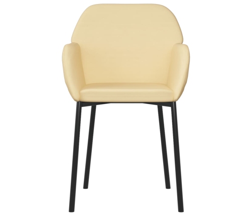Sillas de comedor 2 unidades terciopelo crema