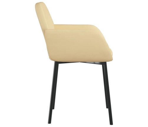 Sillas de comedor 2 unidades terciopelo crema