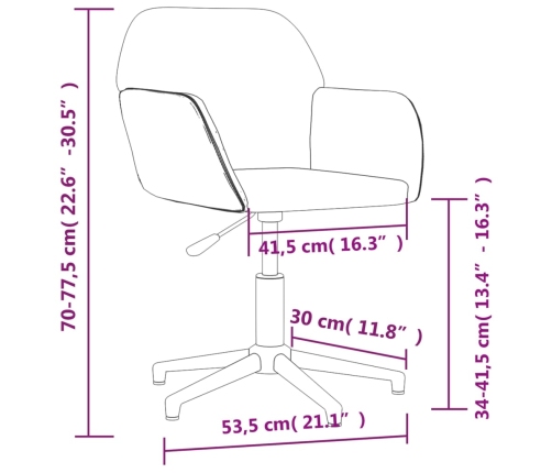 Silla de oficina giratoria de tela gris claro