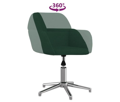 Silla de oficina giratoria de tela verde oscuro