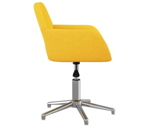 Silla de oficina giratoria de tela amarillo claro