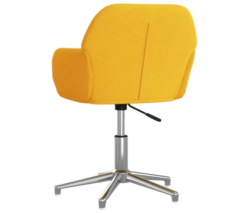 Silla de oficina giratoria de tela amarillo claro