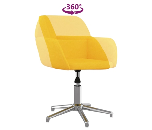 Silla de oficina giratoria de tela amarillo claro