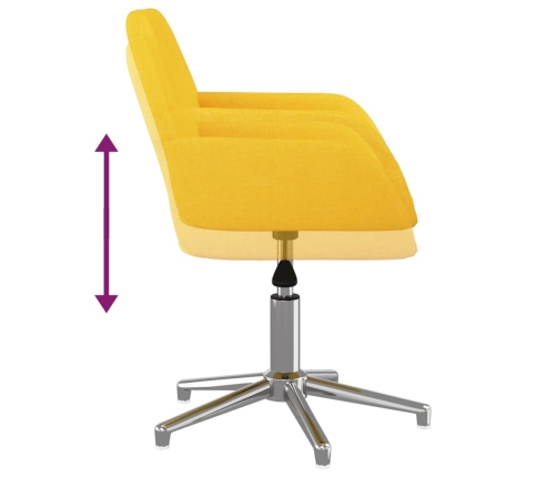 Silla de oficina giratoria de tela amarillo claro