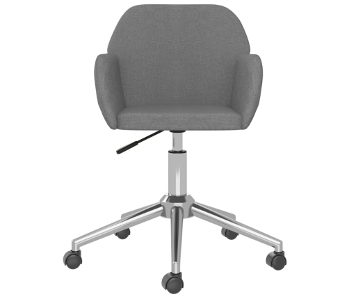 Silla de oficina giratoria de tela gris claro