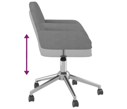 Silla de oficina giratoria de tela gris claro