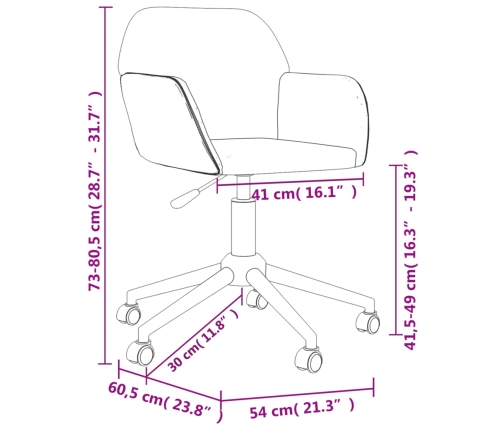 Silla de oficina giratoria de tela gris claro