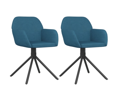 Sillas de comedor giratorias 2 uds terciopelo azul