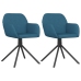 Sillas de comedor giratorias 2 uds terciopelo azul