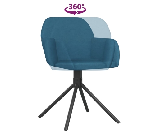 Sillas de comedor giratorias 2 uds terciopelo azul