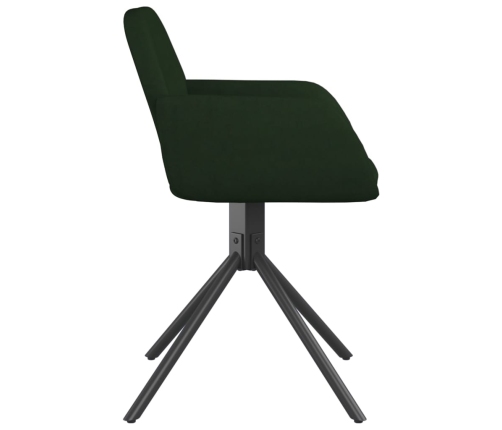 Sillas de comedor giratorias 2 unidades terciopelo verde oscuro