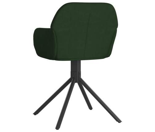 Sillas de comedor giratorias 2 unidades terciopelo verde oscuro