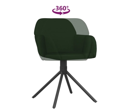 Sillas de comedor giratorias 2 unidades terciopelo verde oscuro