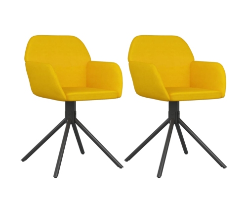 Sillas de comedor giratorias 2 uds terciopelo amarillo