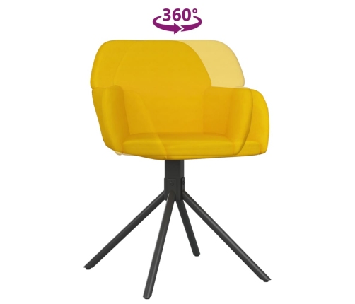 Sillas de comedor giratorias 2 uds terciopelo amarillo