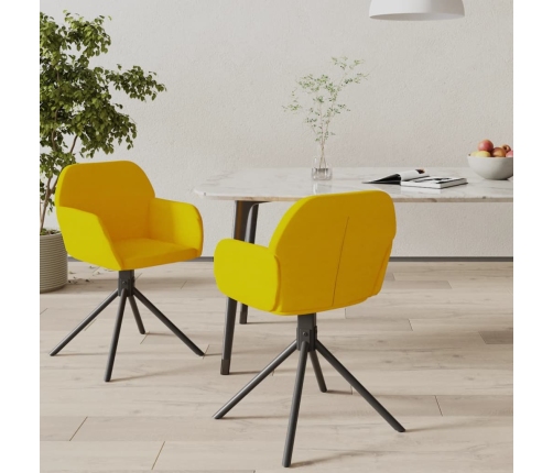 Sillas de comedor giratorias 2 uds terciopelo amarillo
