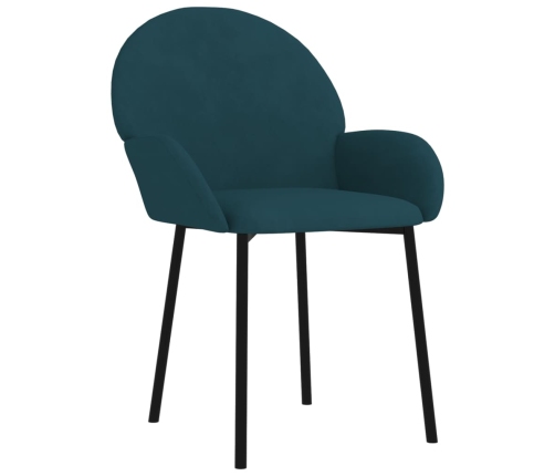 Sillas de comedor 2 unidades terciopelo azul