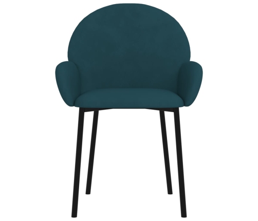 Sillas de comedor 2 unidades terciopelo azul