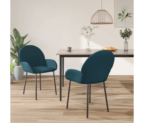 Sillas de comedor 2 unidades terciopelo azul