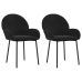 Sillas de comedor 2 unidades terciopelo negro