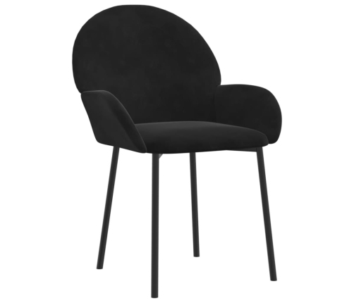 Sillas de comedor 2 unidades terciopelo negro