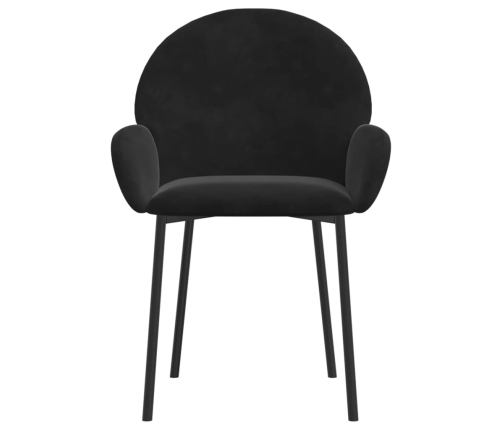 Sillas de comedor 2 unidades terciopelo negro