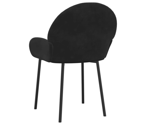Sillas de comedor 2 unidades terciopelo negro