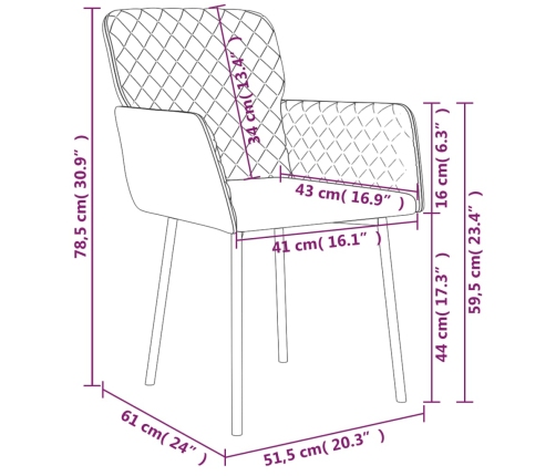 Sillas de comedor 2 unidades terciopelo gris claro