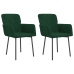 Sillas de comedor 2 unidades terciopelo verde oscuro
