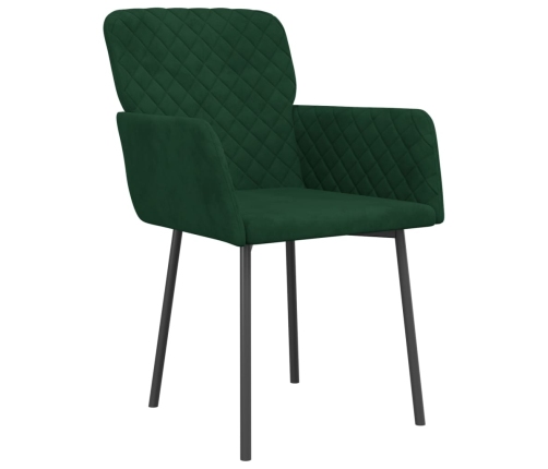 Sillas de comedor 2 unidades terciopelo verde oscuro