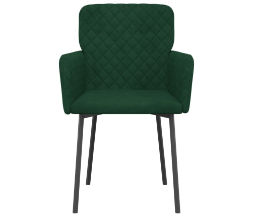 Sillas de comedor 2 unidades terciopelo verde oscuro