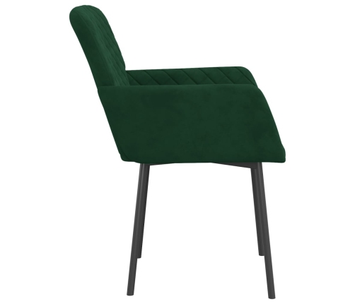 Sillas de comedor 2 unidades terciopelo verde oscuro