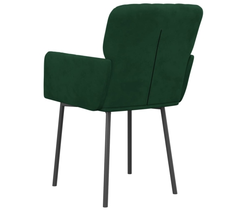 Sillas de comedor 2 unidades terciopelo verde oscuro
