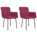Sillas de comedor 2 unidades terciopelo rojo tinto