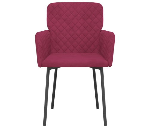 Sillas de comedor 2 unidades terciopelo rojo tinto