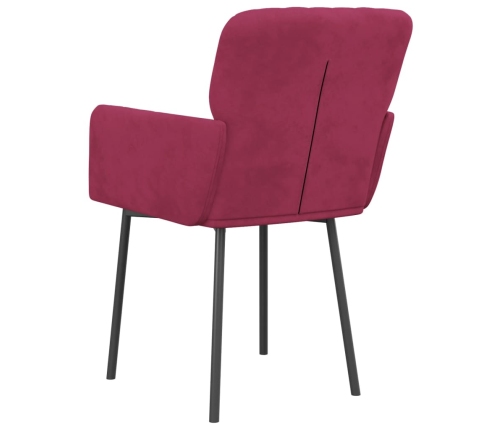 Sillas de comedor 2 unidades terciopelo rojo tinto