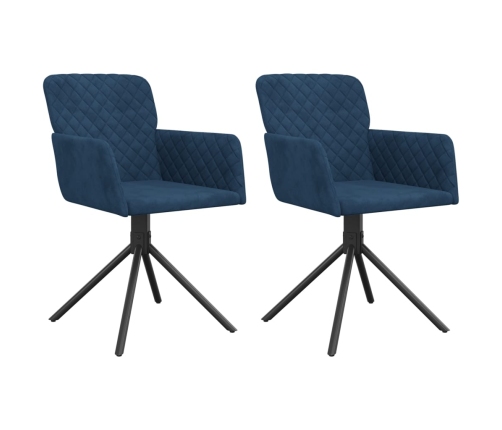Sillas de comedor giratorias 2 uds terciopelo azul