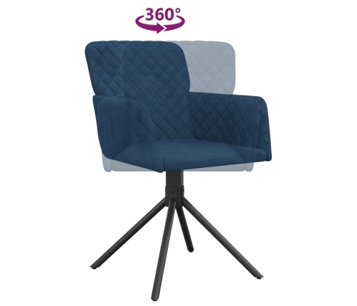 Sillas de comedor giratorias 2 uds terciopelo azul