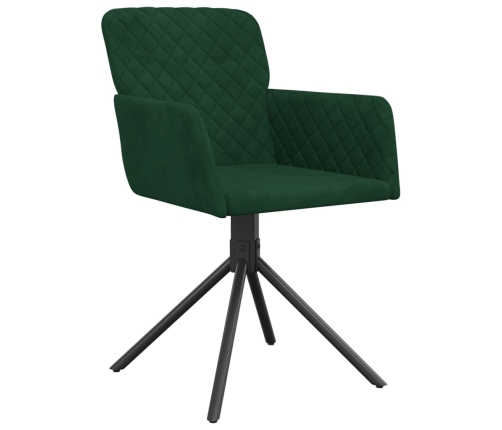 Sillas de comedor giratorias 2 unidades terciopelo verde oscuro