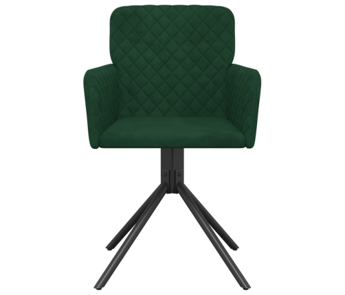 Sillas de comedor giratorias 2 unidades terciopelo verde oscuro