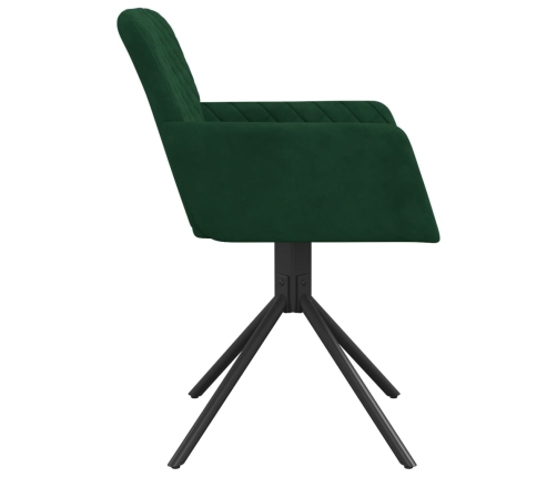 Sillas de comedor giratorias 2 unidades terciopelo verde oscuro