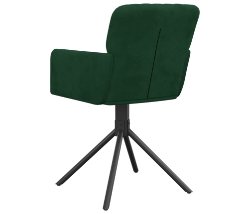 Sillas de comedor giratorias 2 unidades terciopelo verde oscuro
