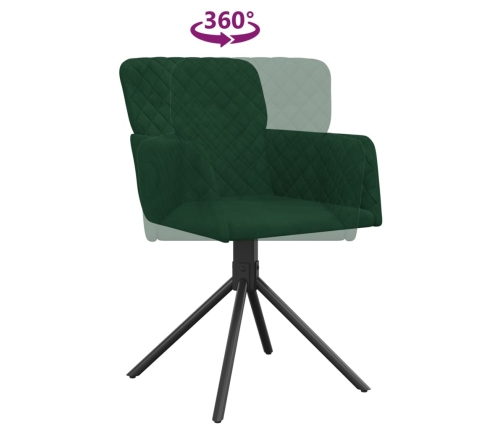 Sillas de comedor giratorias 2 unidades terciopelo verde oscuro