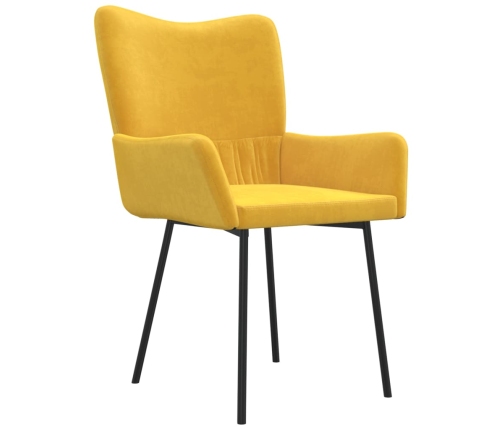 Sillas de comedor 2 unidades terciopelo amarillo