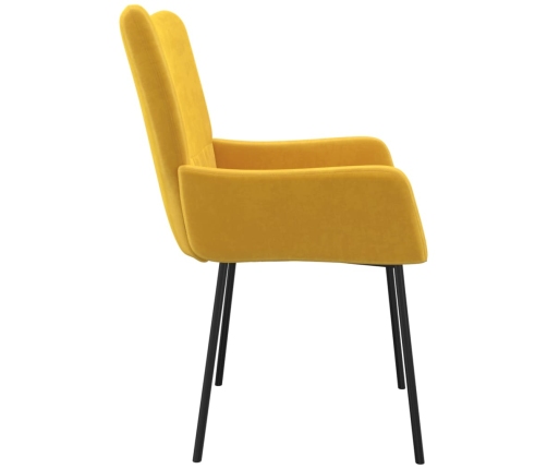 Sillas de comedor 2 unidades terciopelo amarillo