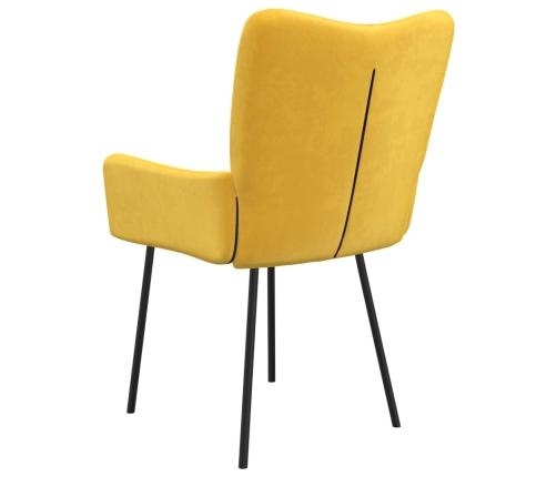 Sillas de comedor 2 unidades terciopelo amarillo