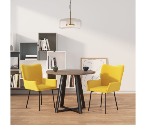 Sillas de comedor 2 unidades terciopelo amarillo